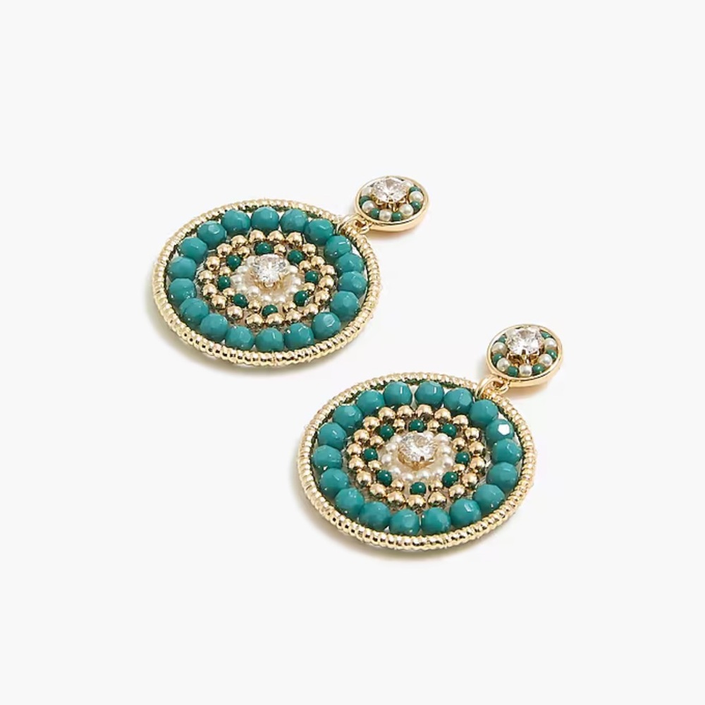 Jcrew Beaded circle statement earrings NWT - MSRP $45